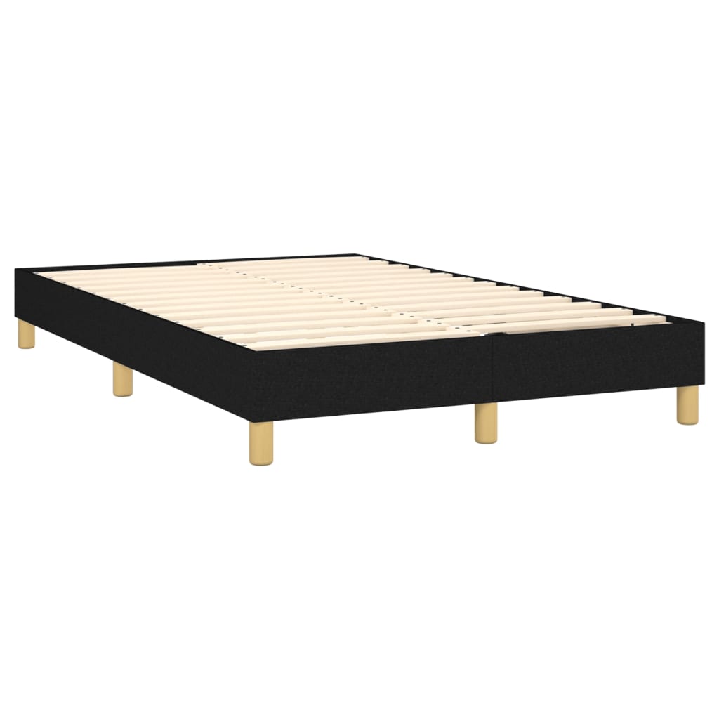 vidaXL Cama box spring con colchón LED tela negro 120x200 cm