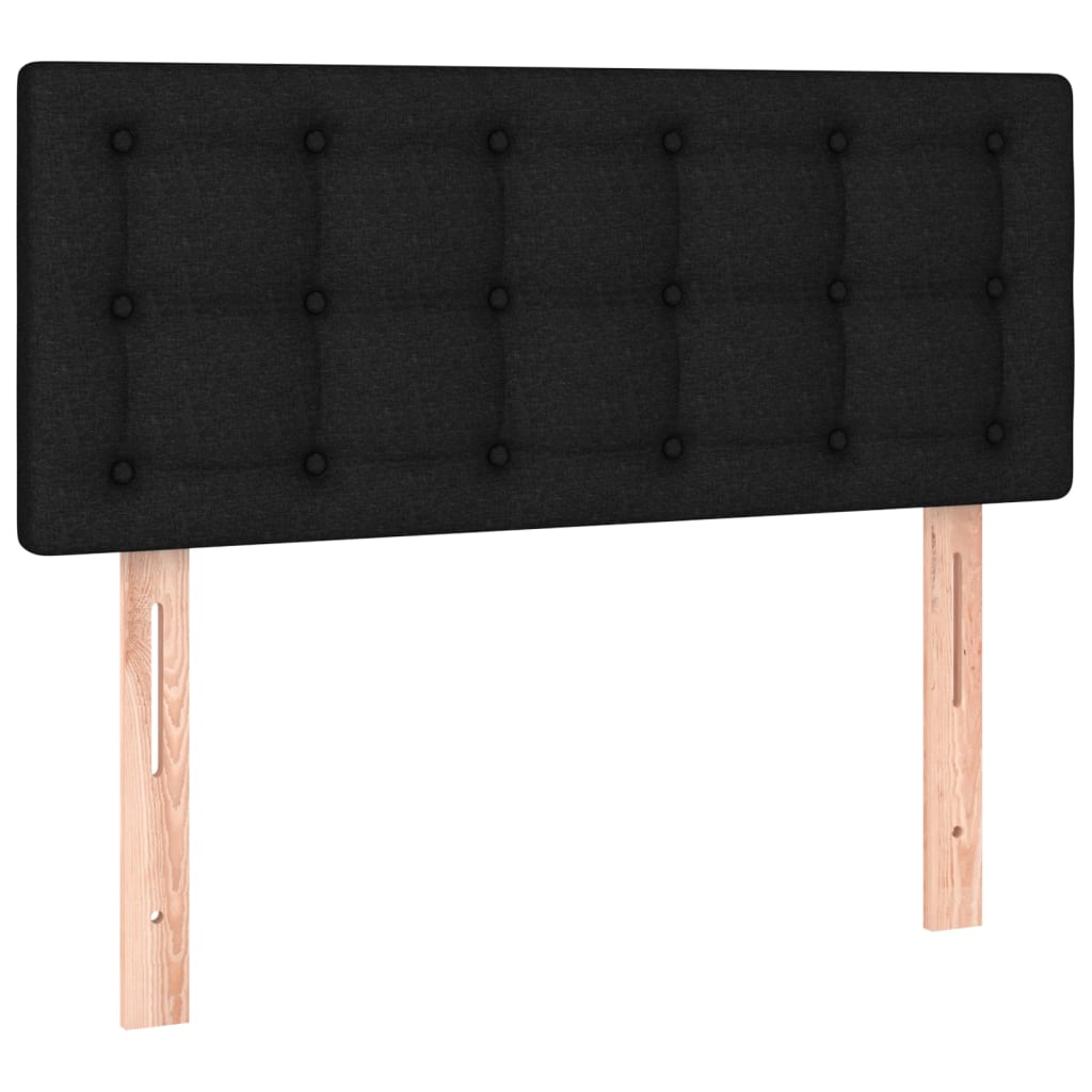 vidaXL Cama box spring con colchón y LED tela negro 90x190 cm