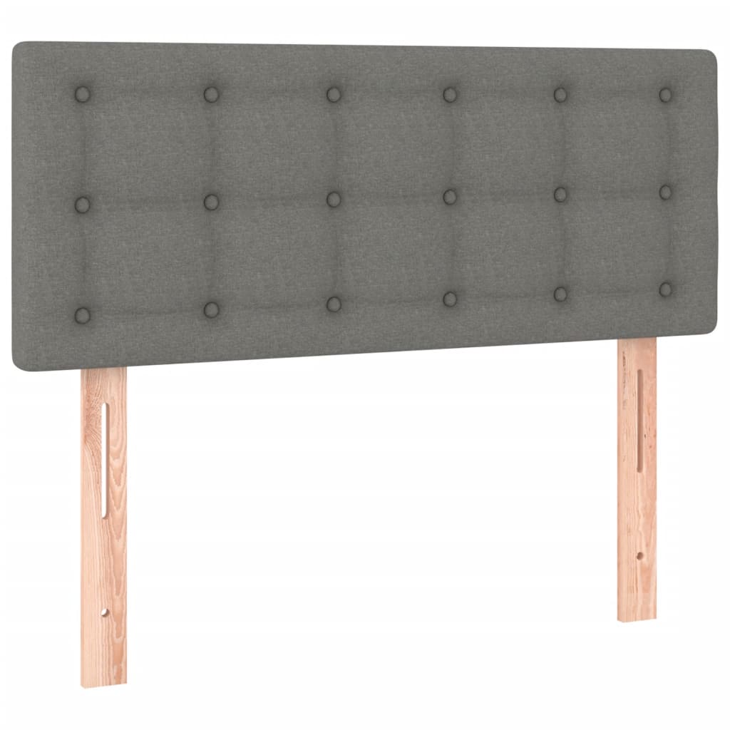 vidaXL Cama box spring con colchón y LED tela gris oscuro 120x200 cm