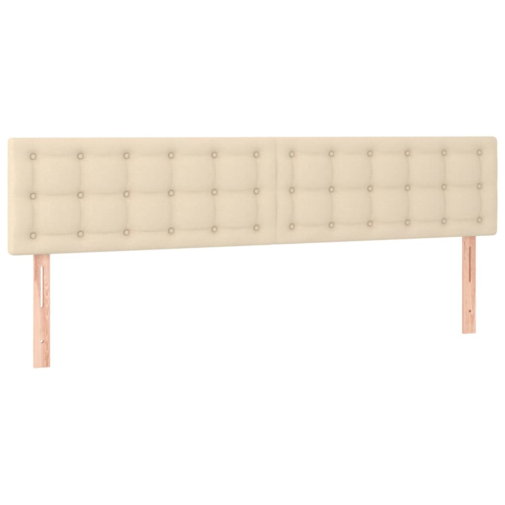 vidaXL Cama box spring con colchón y LED tela crema 160x200 cm