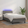 vidaXL Cama box spring y colchón LED cuero sintético gris 80x200 cm