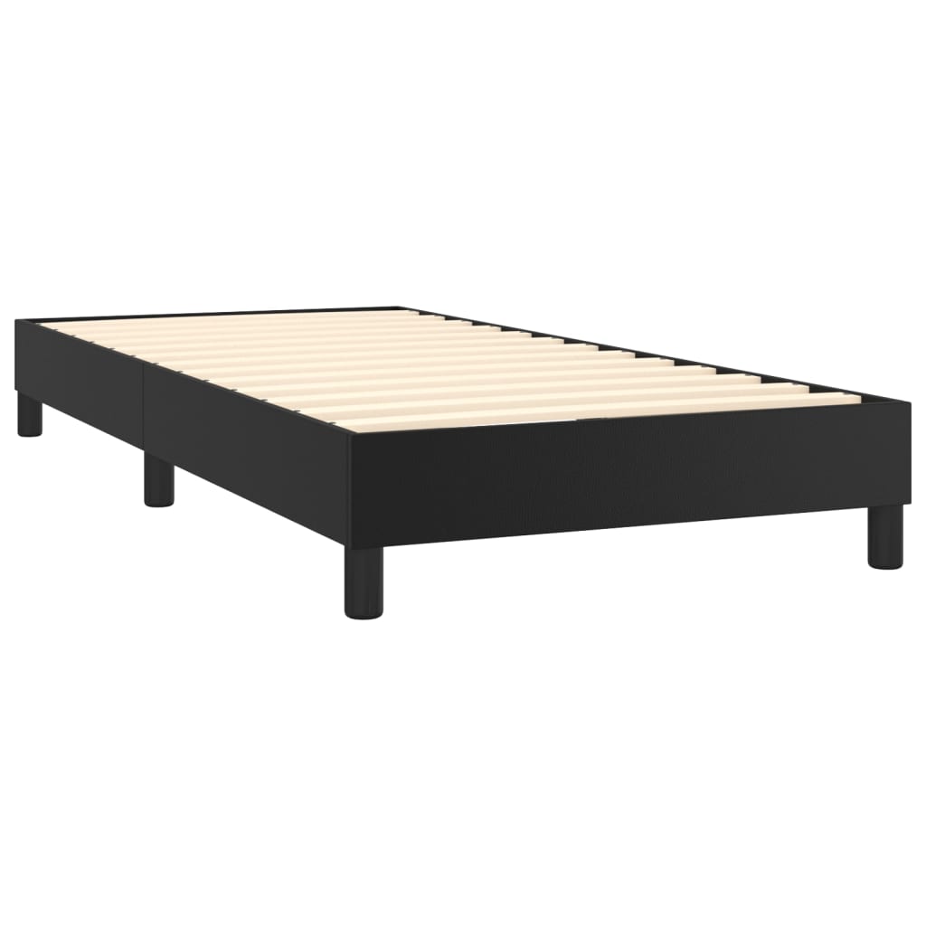 vidaXL Cama box spring y colchón LED cuero sintético negro 90x200 cm