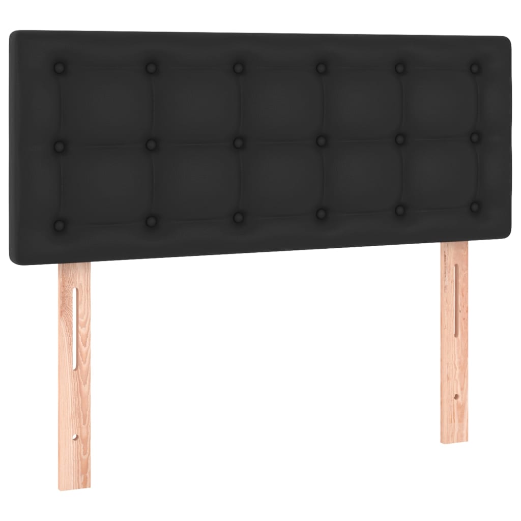 vidaXL Cama box spring colchón y LED cuero sintético negro 100x200 cm