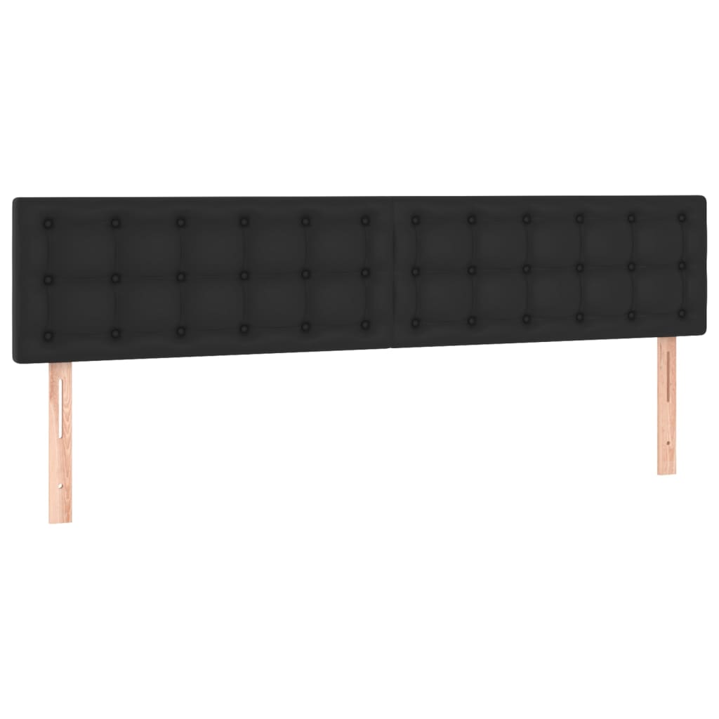 vidaXL Cama box spring colchón y LED cuero sintético negro 160x200 cm