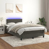 vidaXL Cama box spring colchón y LED terciopelo gris oscuro 120x200 cm