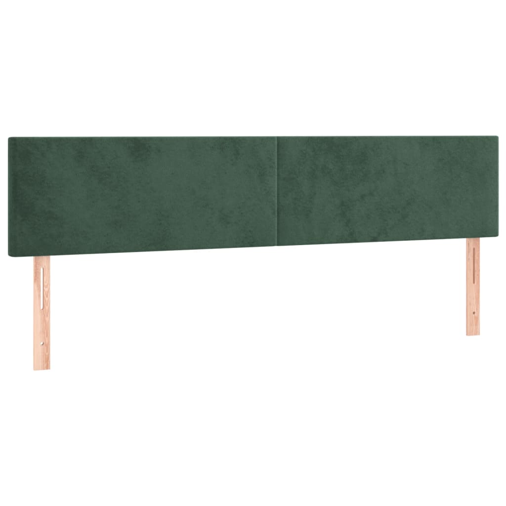 vidaXL Cama box spring colchón y LED terciopelo verde oscuro 160x200cm