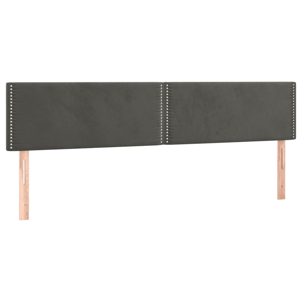 vidaXL Cama box spring colchón y LED terciopelo gris oscuro 160x200 cm