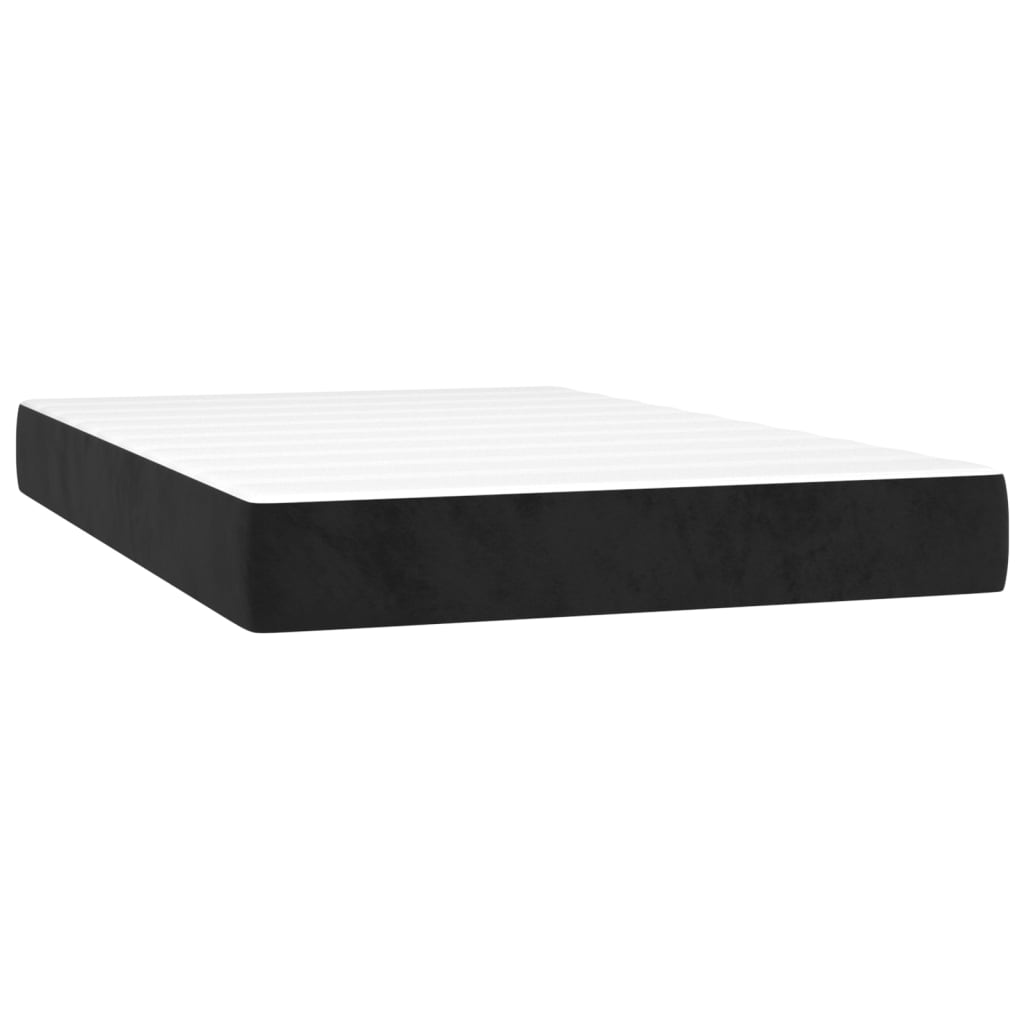 vidaXL Cama box spring colchón y LED terciopelo negro 120x200 cm