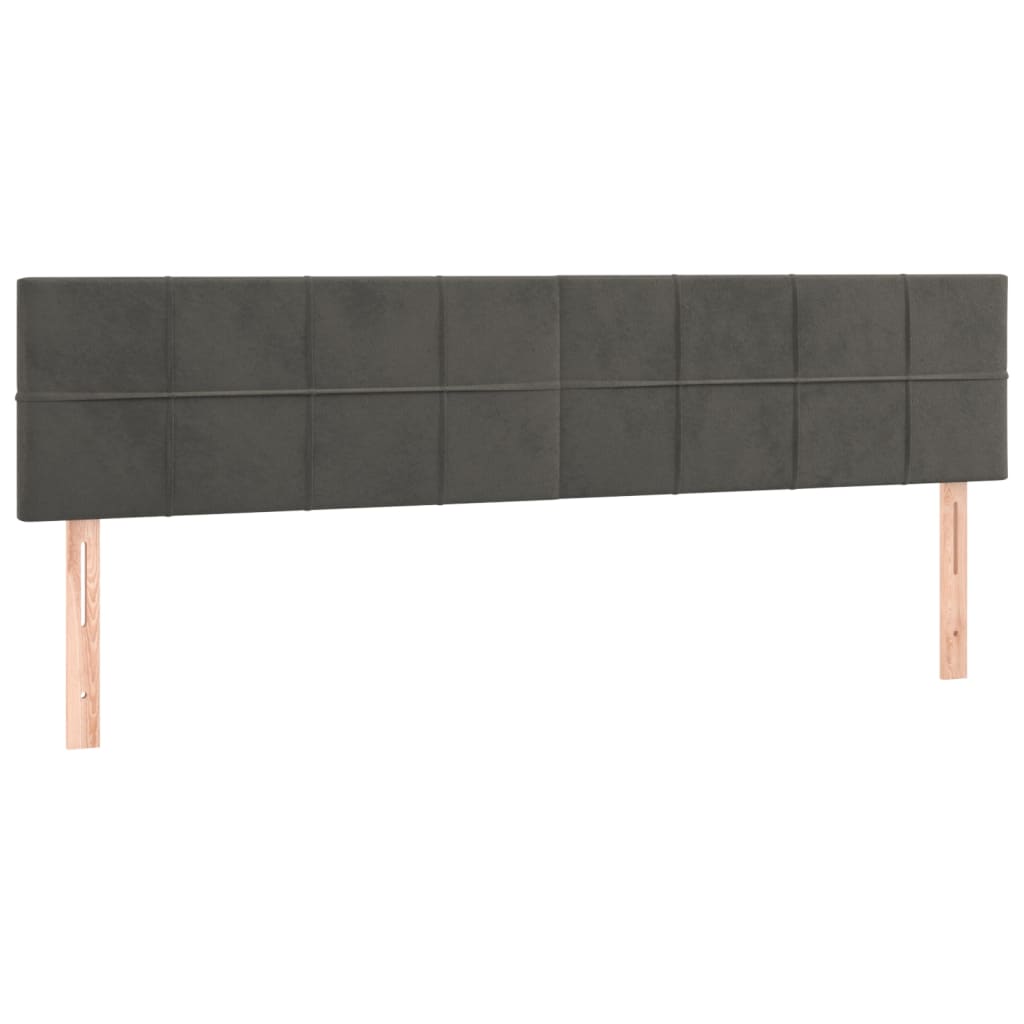 vidaXL Cama box spring colchón y LED terciopelo gris oscuro 160x200 cm