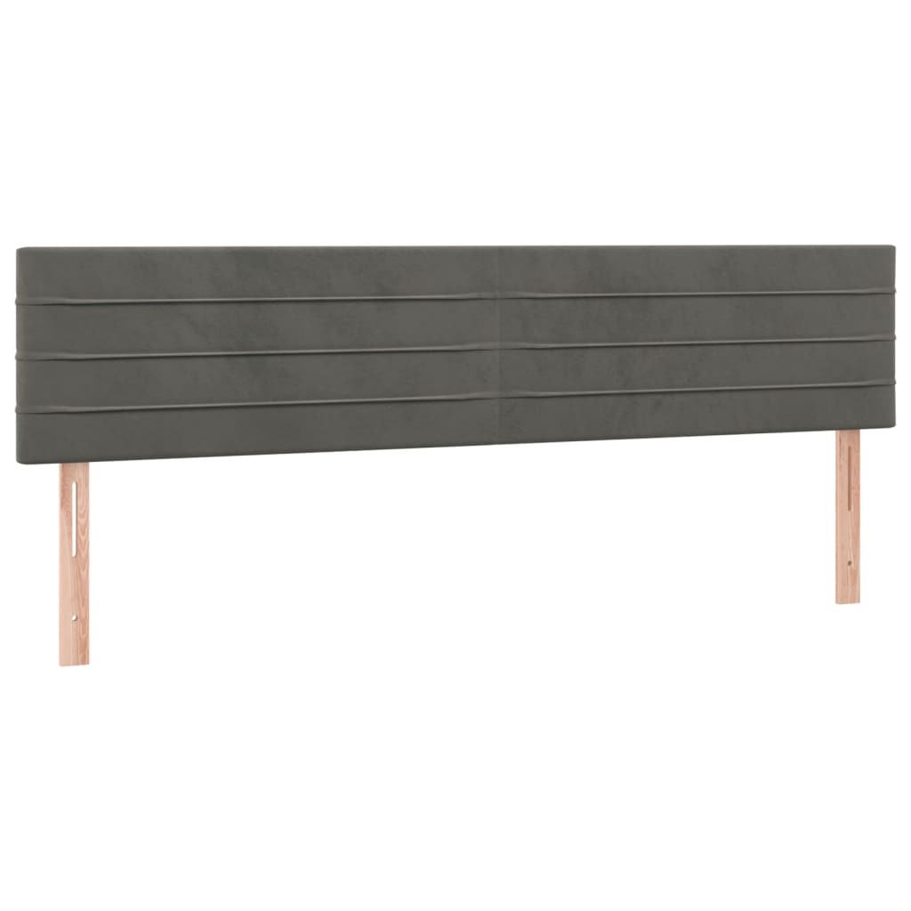 vidaXL Cama box spring colchón y LED terciopelo gris oscuro 160x200 cm