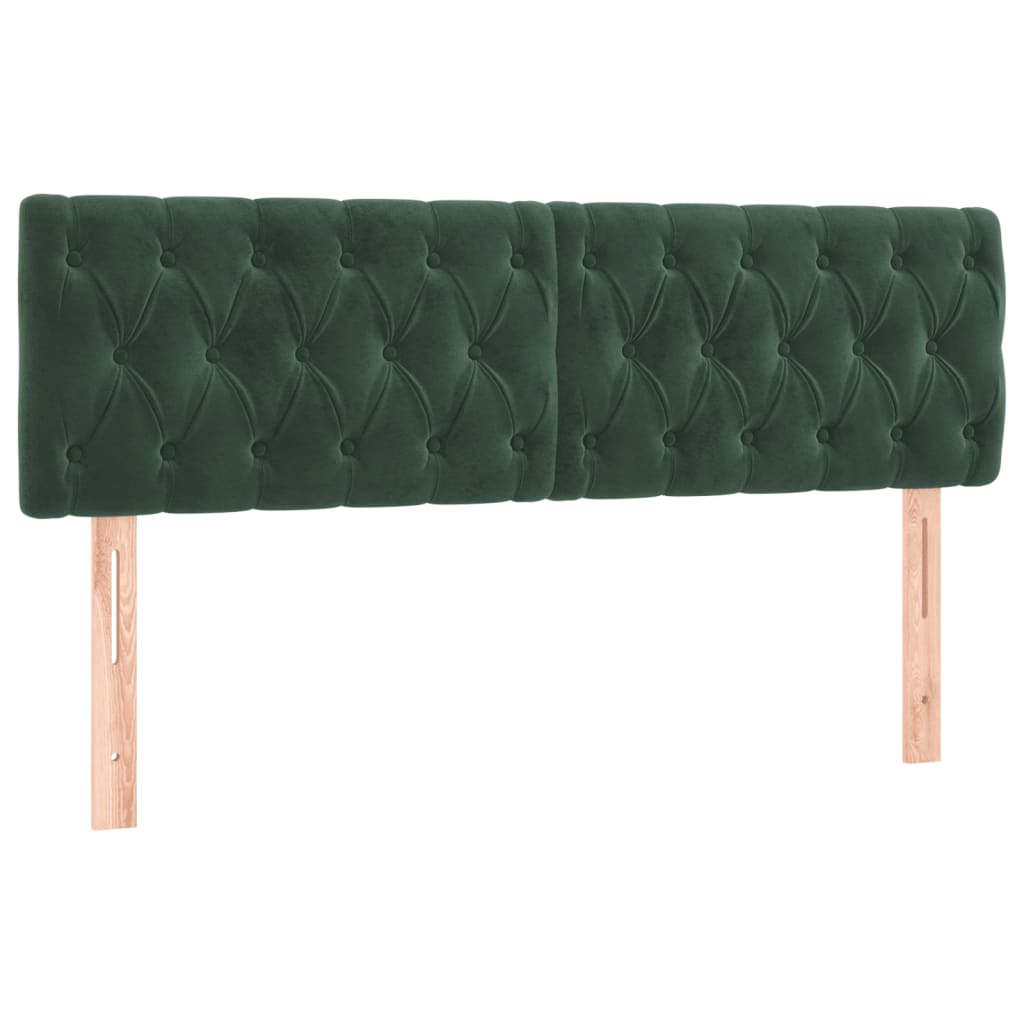 vidaXL Cama box spring colchón y LED terciopelo verde oscuro 140x200cm