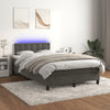 vidaXL Cama box spring colchón y LED terciopelo gris oscuro 120x200 cm