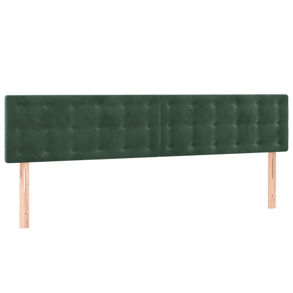 vidaXL Cama box spring colchón y LED terciopelo verde oscuro 180x200cm