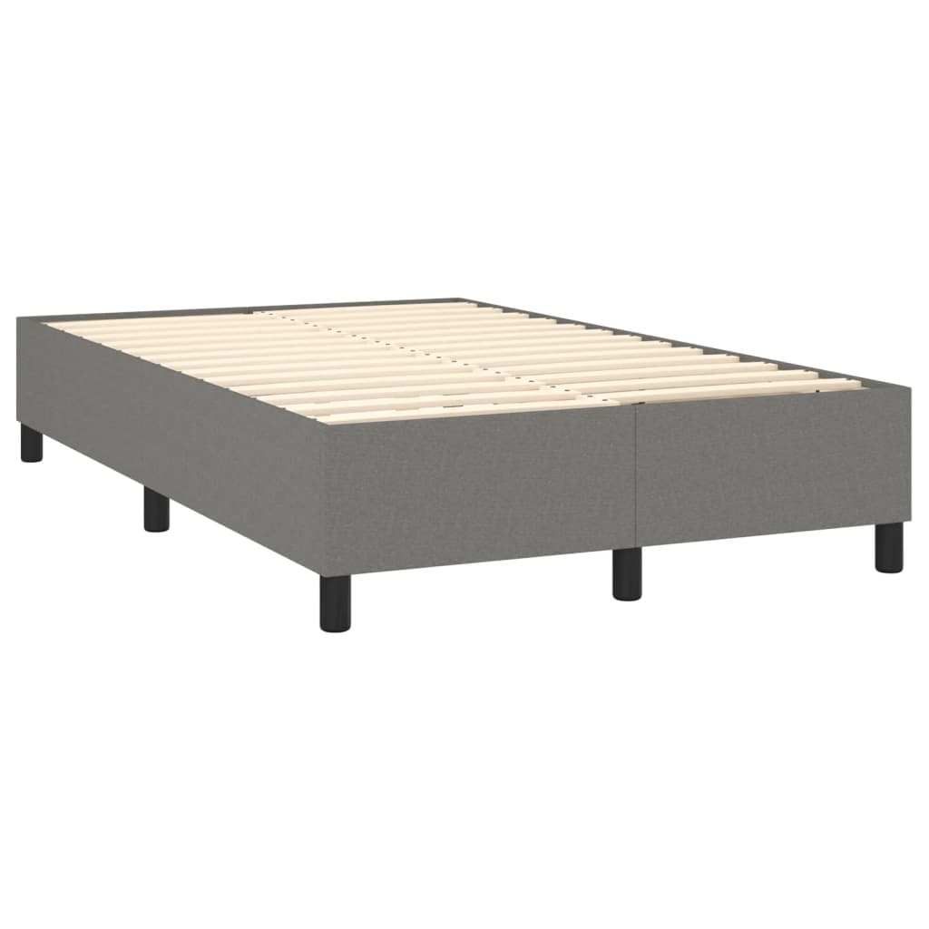 vidaXL Cama box spring con colchón y LED tela gris oscuro 120x200 cm