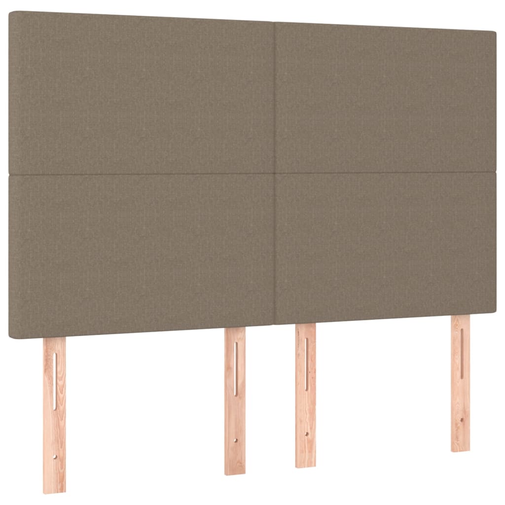 vidaXL Cama box spring colchón y luces LED tela gris taupe 140x200 cm