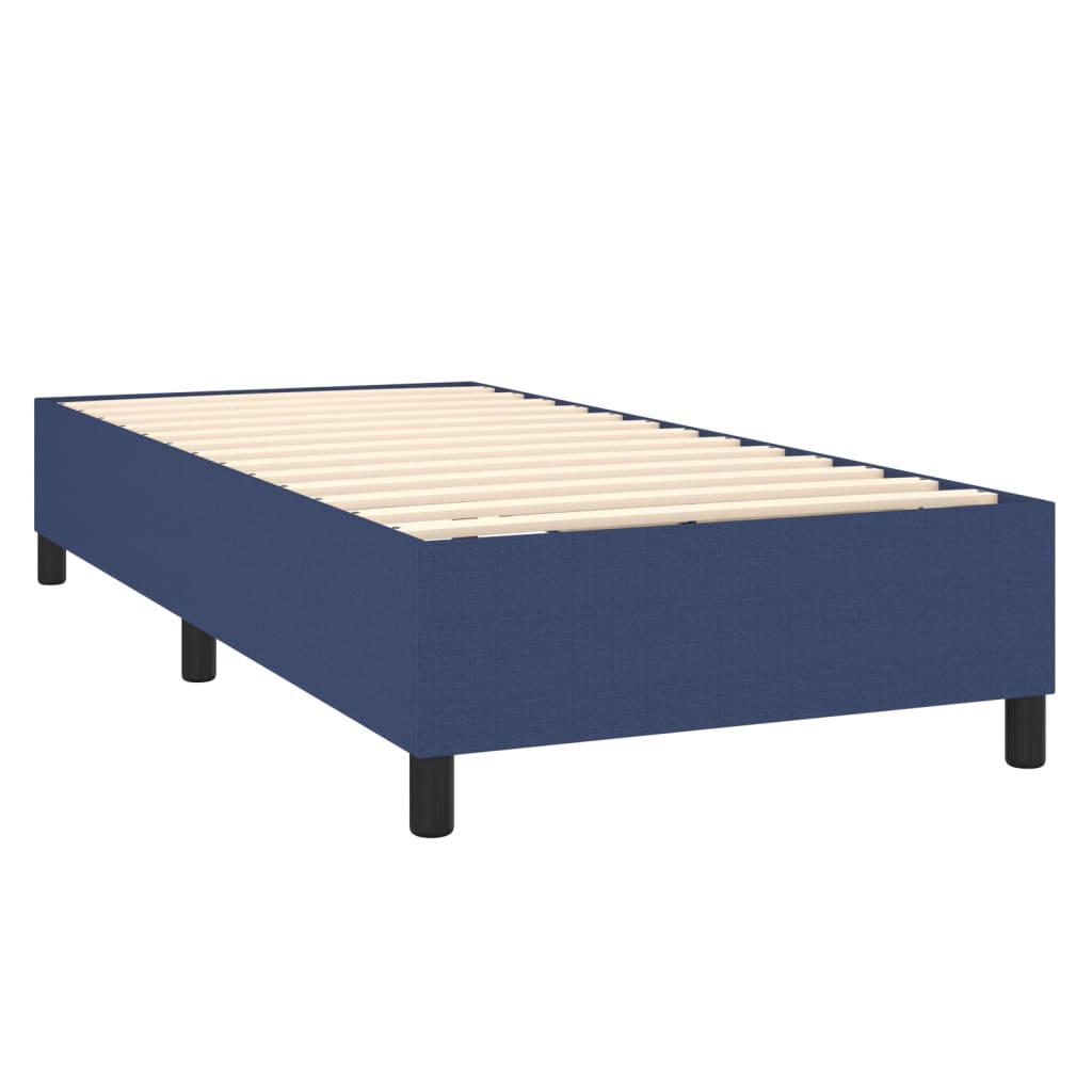 vidaXL Cama box spring colchón y luces LED tela azul 80x200 cm