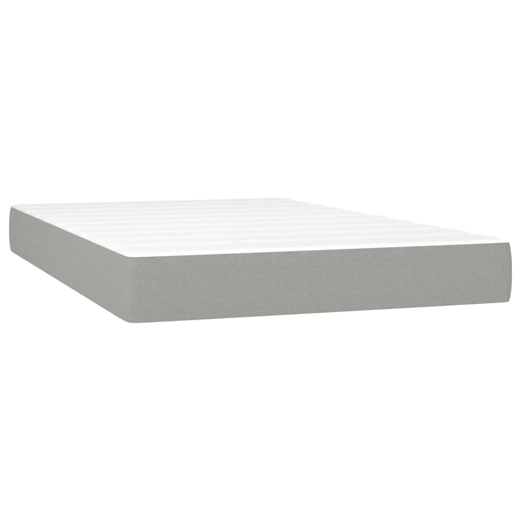 vidaXL Cama box spring con colchón tela y LED gris claro 120x200 cm