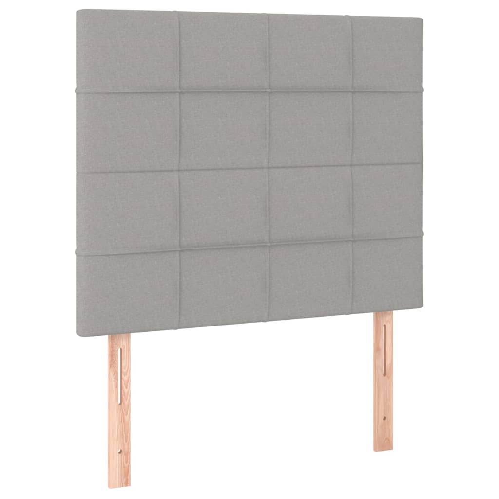 vidaXL Cama box spring con colchón tela y LED gris claro 120x200 cm