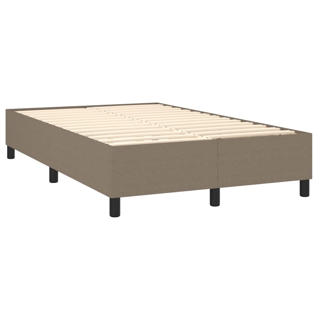 vidaXL Cama box spring con colchón y LED tela gris taupe 120x200 cm