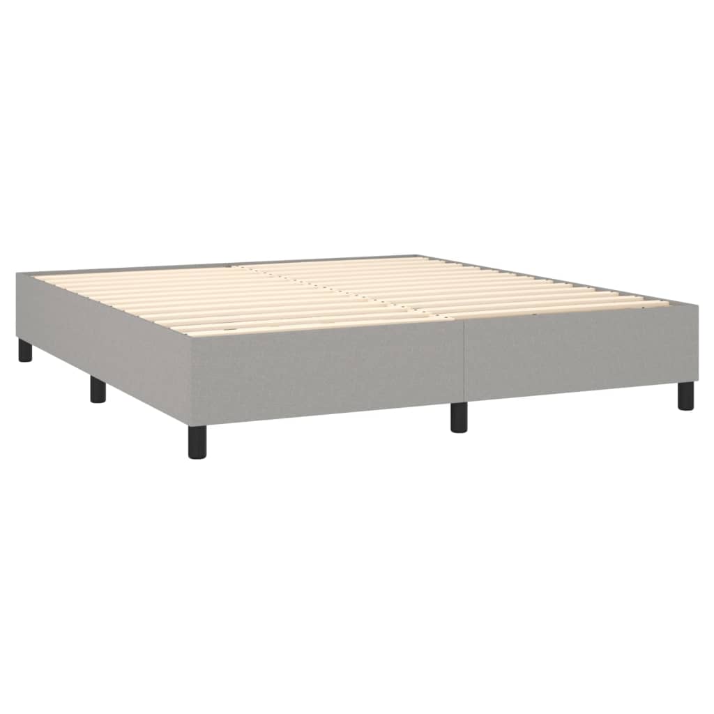 vidaXL Cama box spring colchón y luces LED tela gris claro 160x200 cm