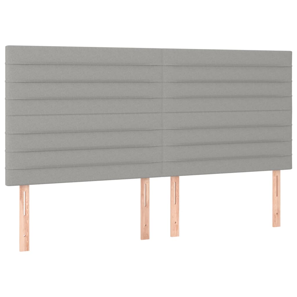 vidaXL Cama box spring colchón y luces LED tela gris claro 160x200 cm