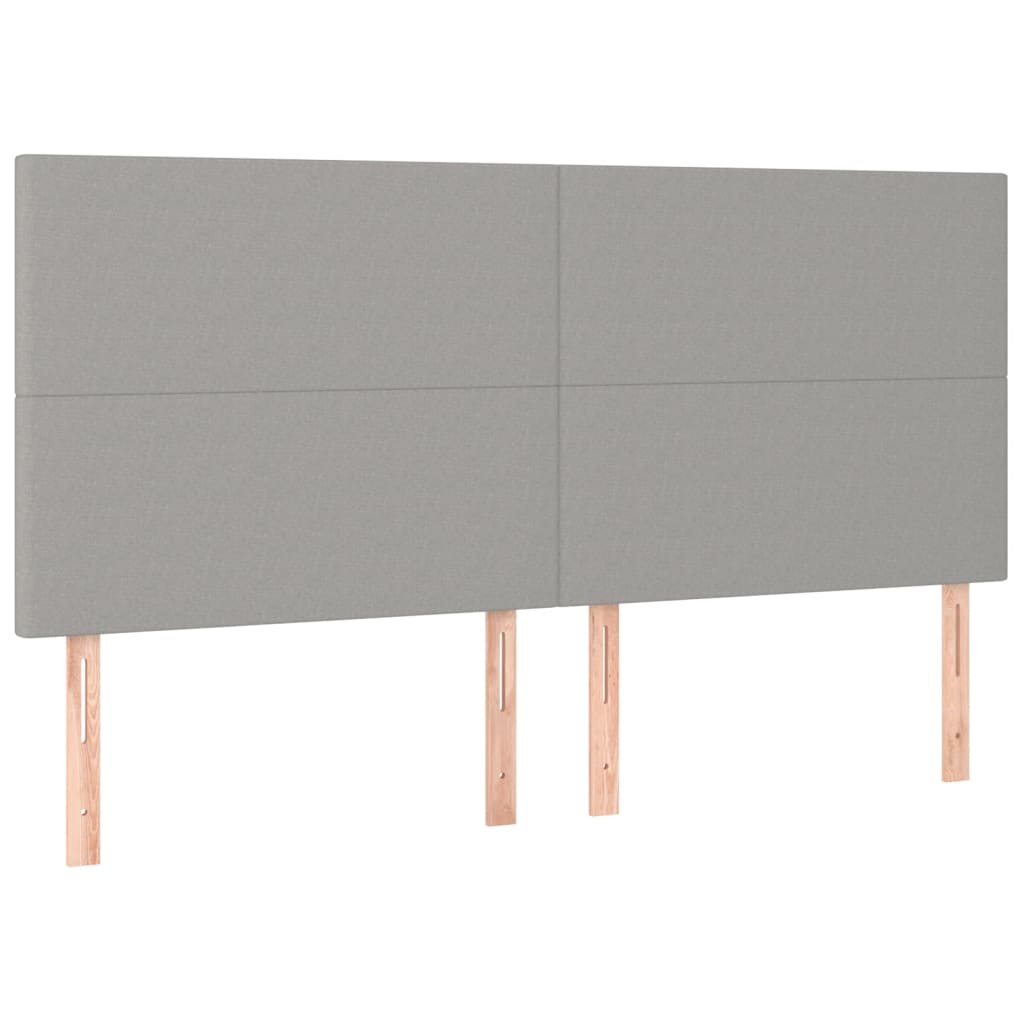 vidaXL Cama box spring colchón y luces LED tela gris claro 160x200 cm