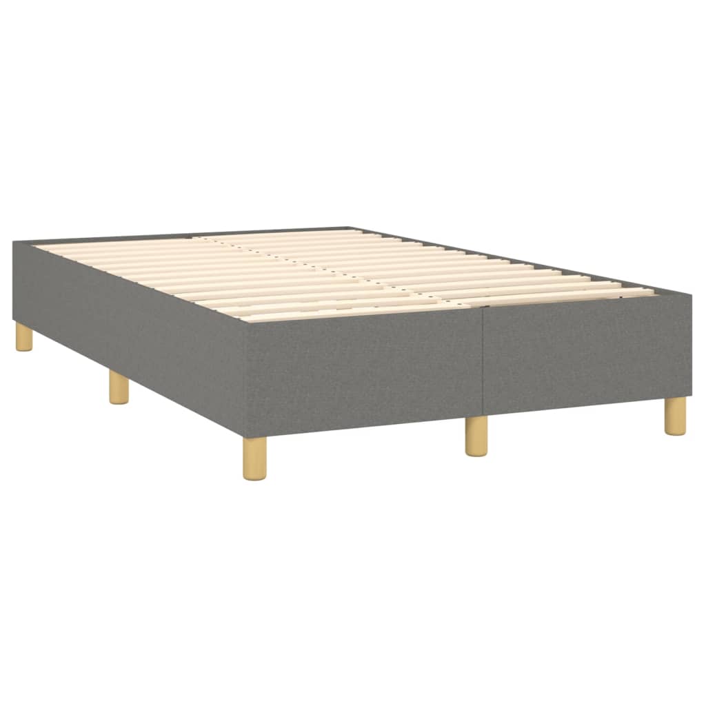 vidaXL Cama box spring con colchón y LED tela gris oscuro 120x200 cm