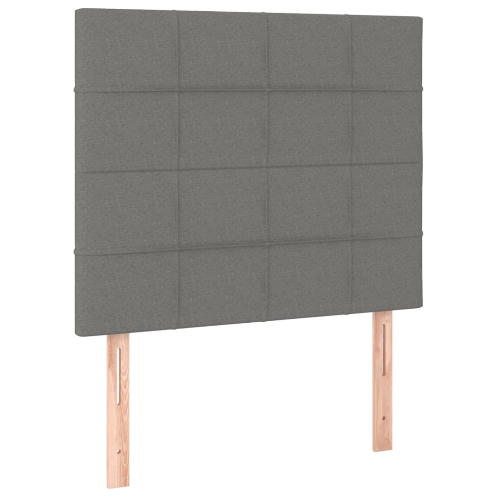 vidaXL Cama box spring con colchón y LED tela gris oscuro 120x200 cm