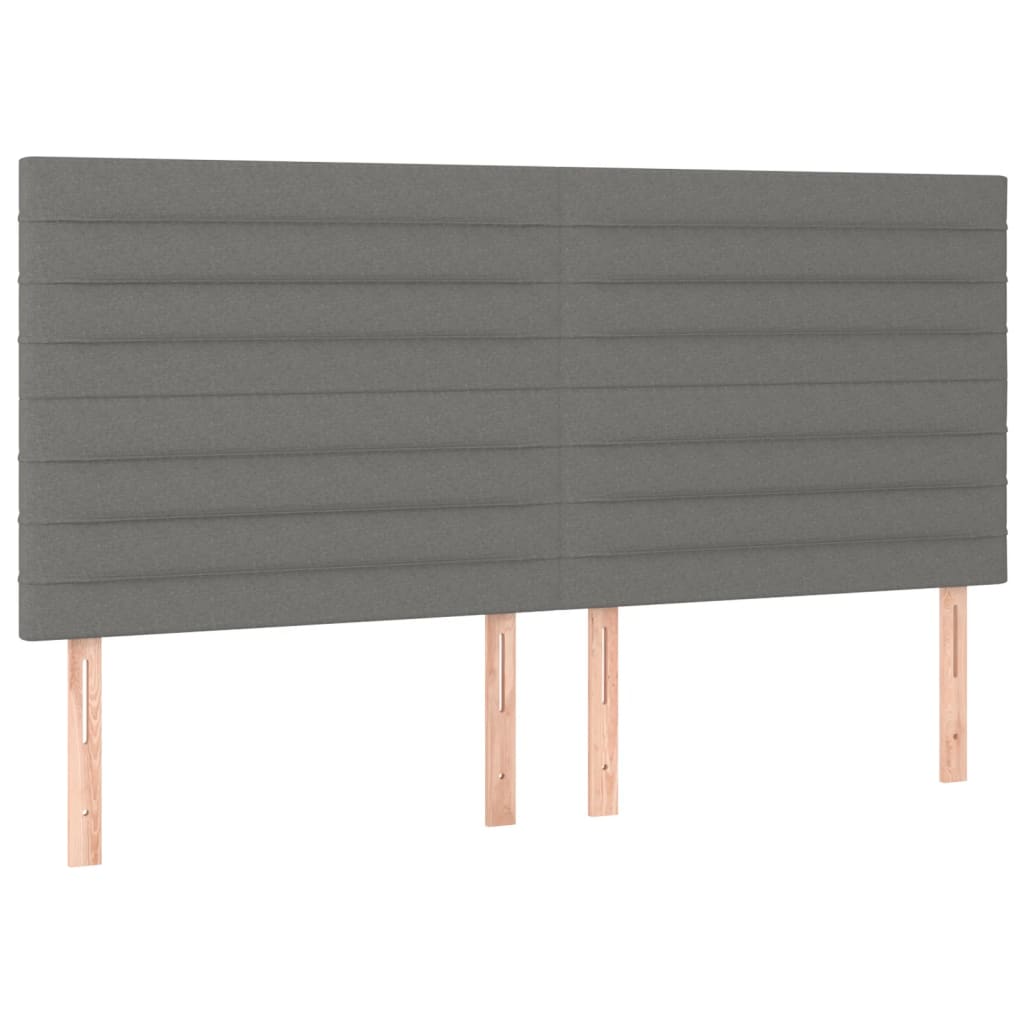 vidaXL Cama box spring colchón y luces LED tela gris oscuro 160x200 cm