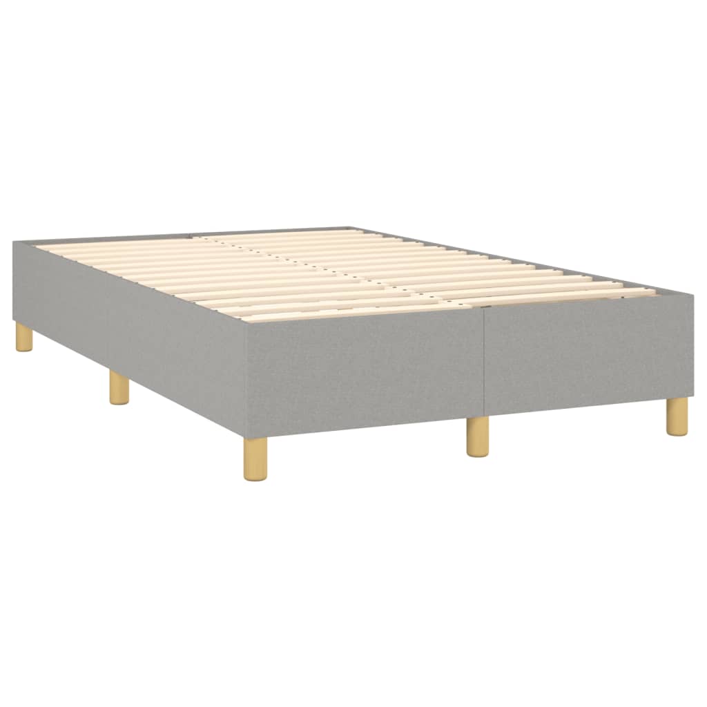 vidaXL Cama box spring con colchón tela y LED gris claro 120x200 cm