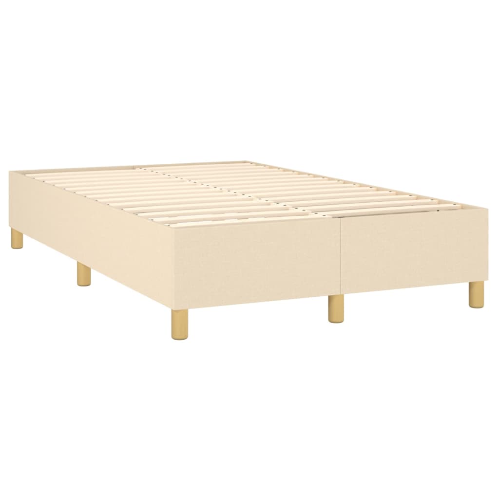 vidaXL Cama box spring con colchón y LED tela crema 120x200 cm