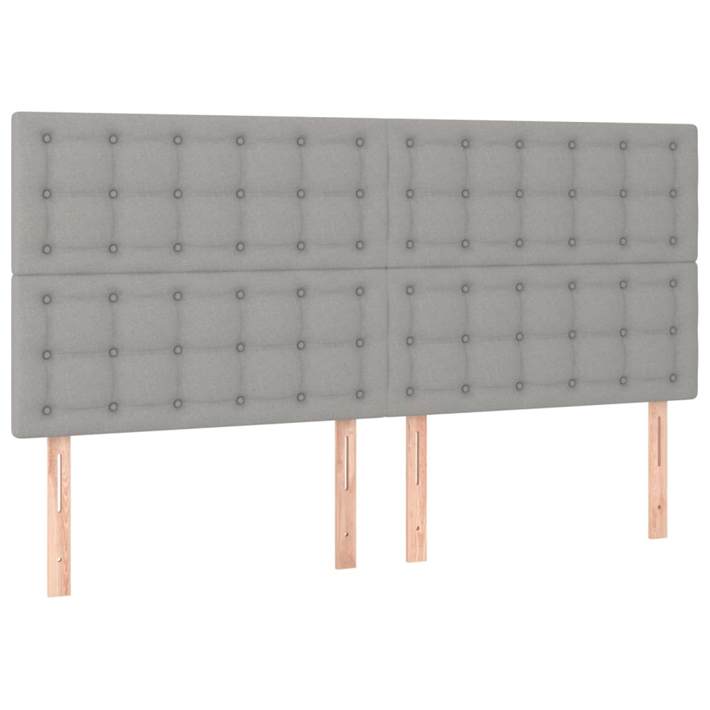 vidaXL Cama box spring colchón y luces LED tela gris claro 160x200 cm