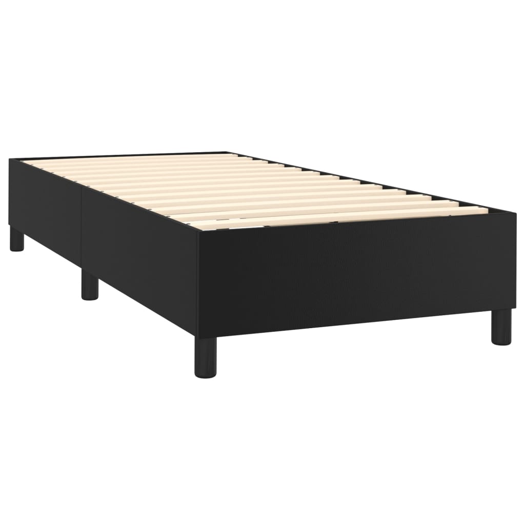 vidaXL Cama box spring y colchón LED cuero sintético negro 80x200 cm