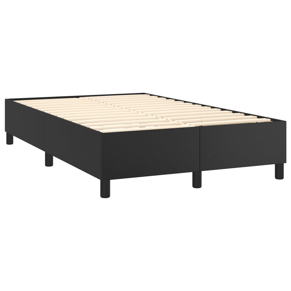 vidaXL Cama box spring colchón y LED cuero sintético negro 120x200 cm