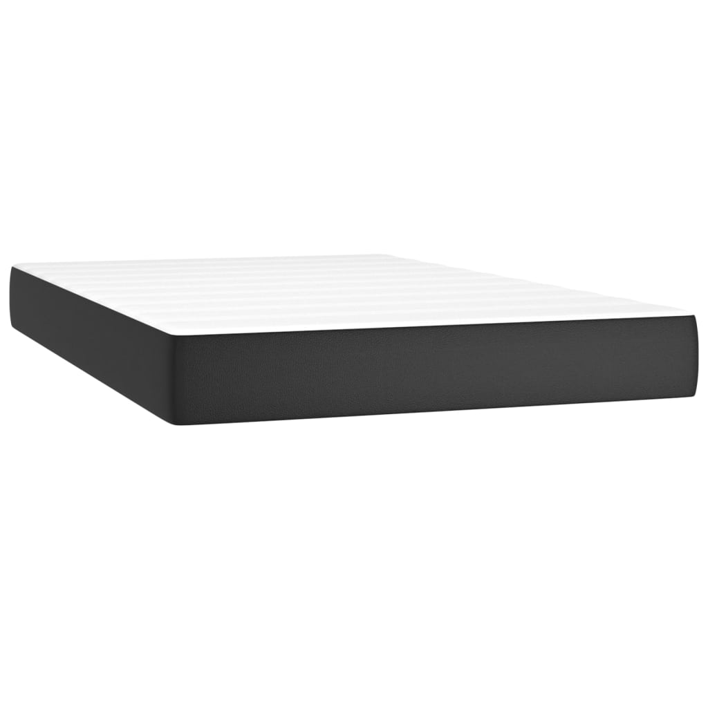 vidaXL Cama box spring colchón y LED cuero sintético negro 120x200 cm