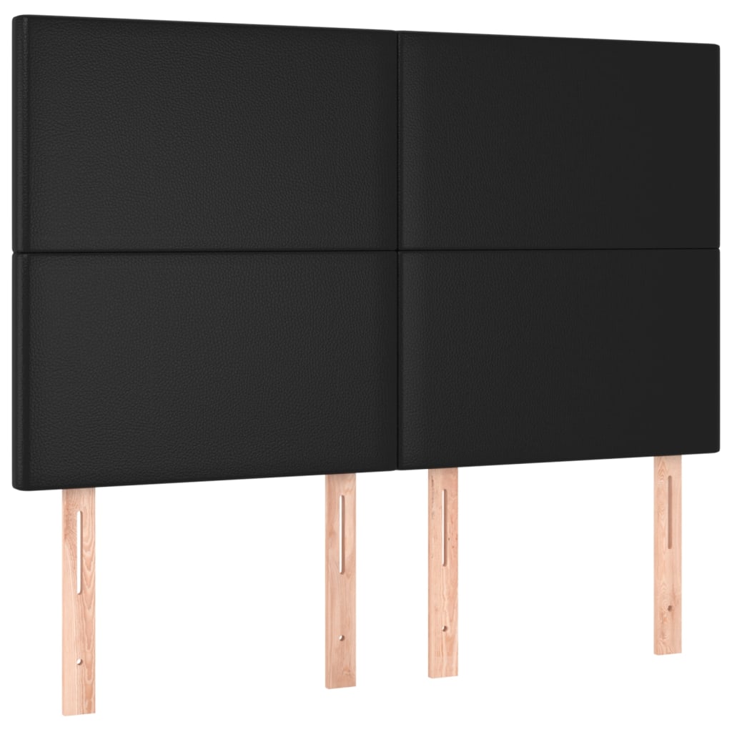 vidaXL Cama box spring colchón y LED cuero sintético negro 140x190 cm