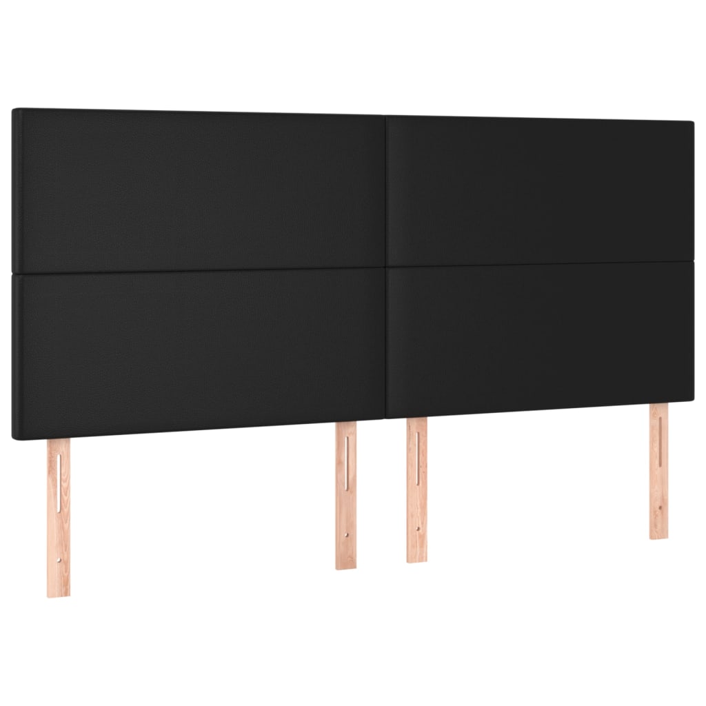 vidaXL Cama box spring colchón y LED cuero sintético negro 160x200 cm