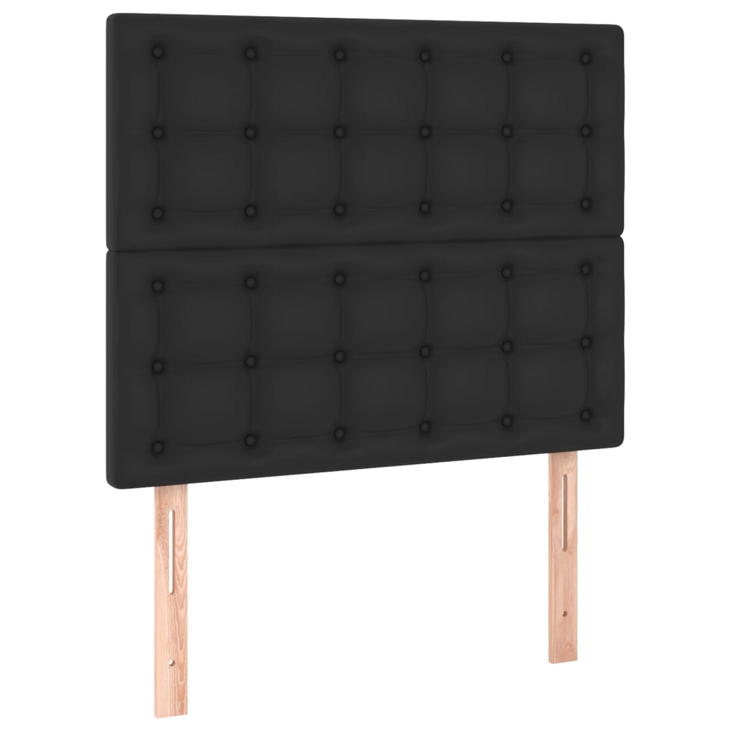 vidaXL Cama box spring colchón y LED cuero sintético negro 120x200 cm