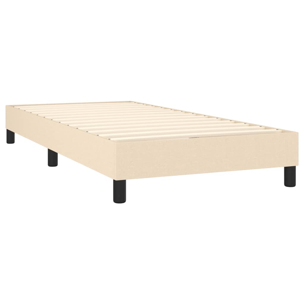 vidaXL Cama box spring con colchón tela color crema 90x200 cm