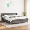 vidaXL Cama box spring con colchón tela gris oscuro 160x200 cm