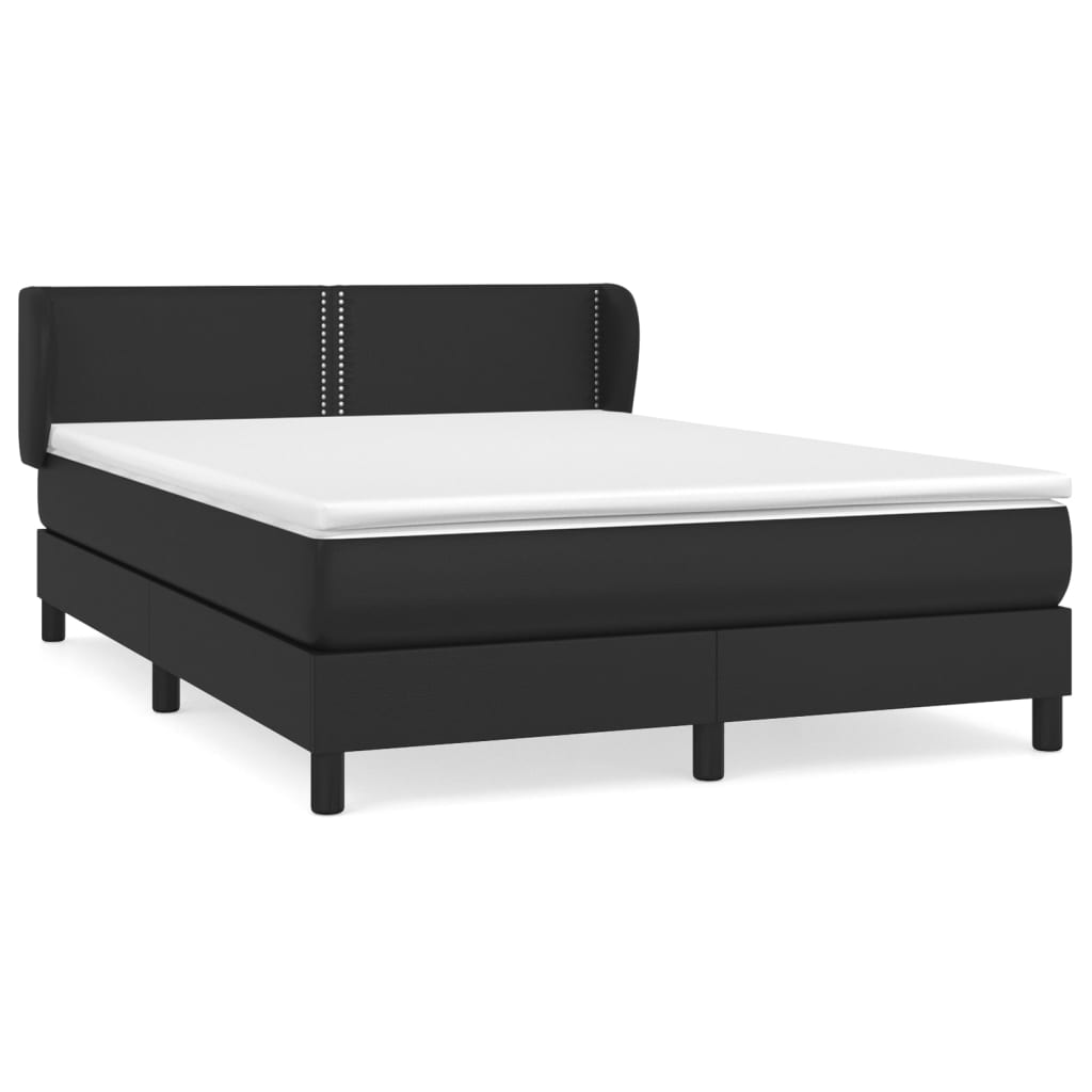 vidaXL Cama box spring con colchón cuero sintético negro 140x200cm