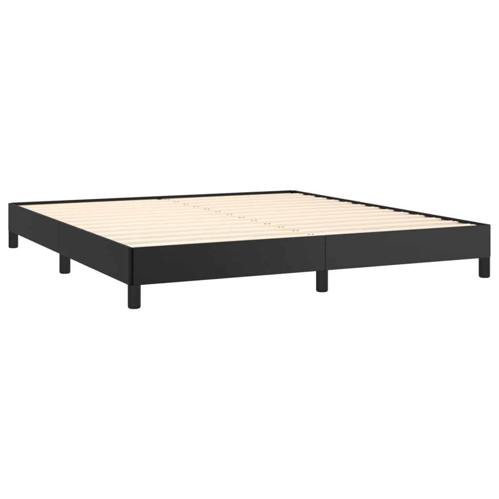 vidaXL Cama box spring con colchón cuero sintético negro 180x200 cm