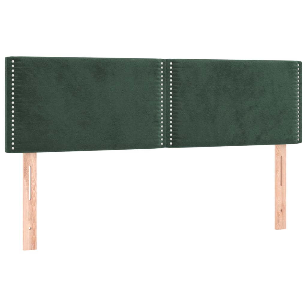 vidaXL Cama box spring con colchón terciopelo verde oscuro 140x190 cm