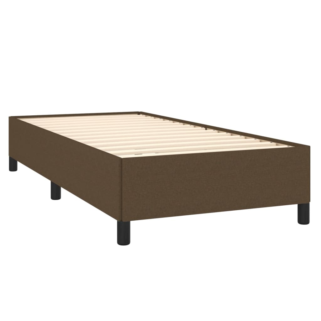 vidaXL Cama box spring con colchón tela marrón oscuro 80x200 cm