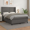 vidaXL Cama box spring con colchón cuero sintético gris 140x200 cm