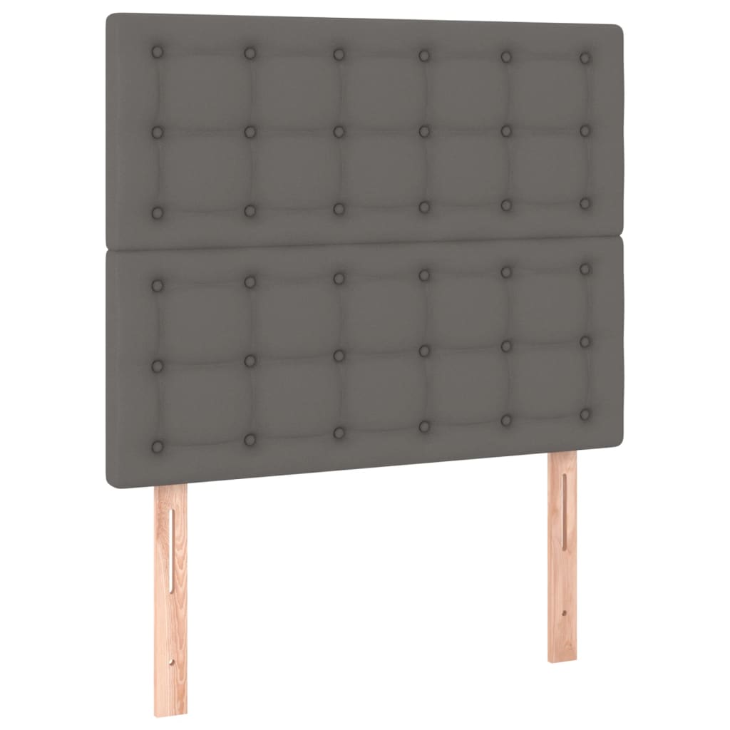 vidaXL Cama box spring con colchón cuero sintético gris 80x200 cm