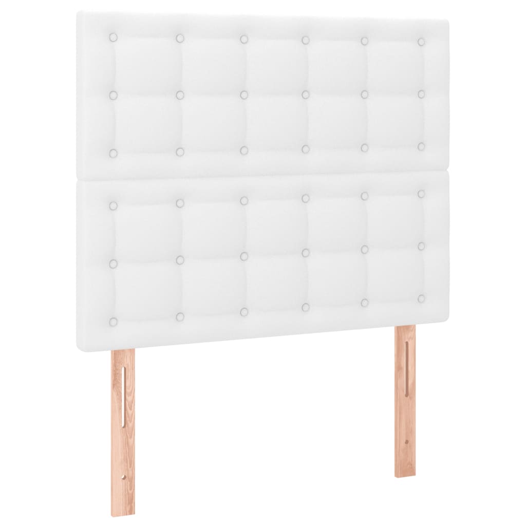 vidaXL Cama box spring con colchón cuero sintético blanco 100x200 cm