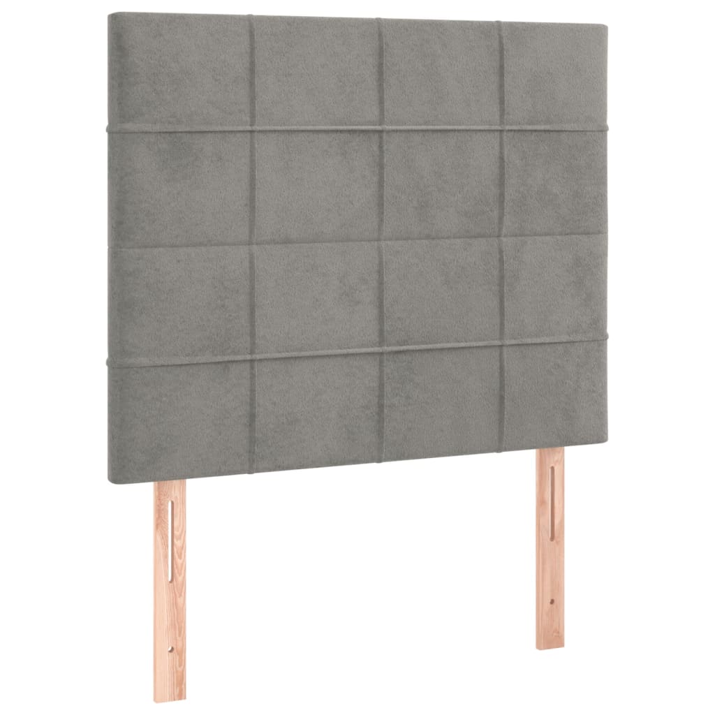 vidaXL Cama box spring con colchón terciopelo gris claro 100x200 cm