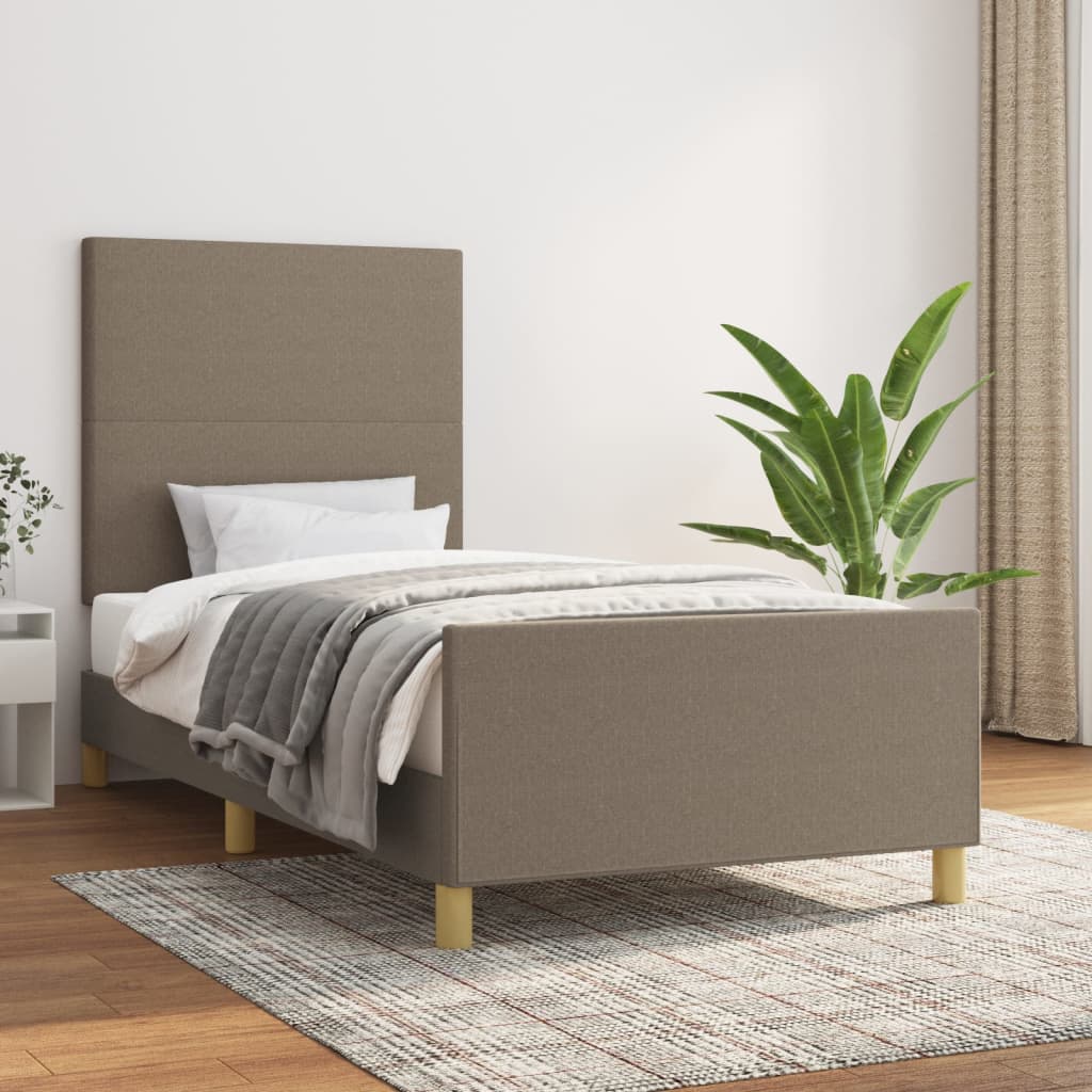 vidaXL Estructura de cama sin colchón tela gris taupe 80x200 cm