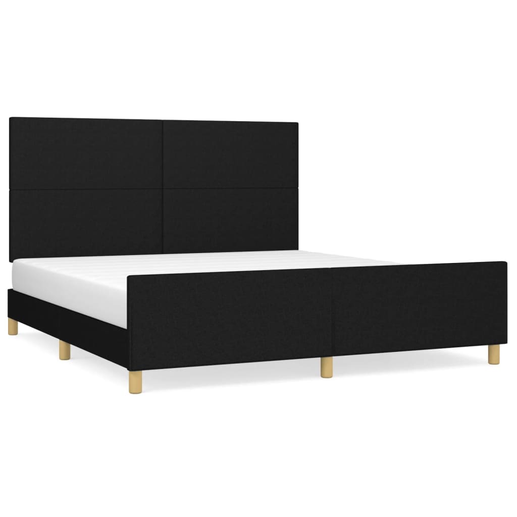 vidaXL Cama sin colchón tela negro 160x200 cm